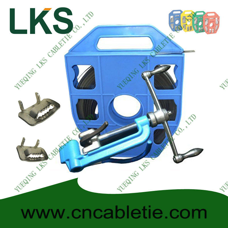 LKS-B1 Series Stainless Strapping Band with Ear-Lokt Buckle and LKA Style Banding tool